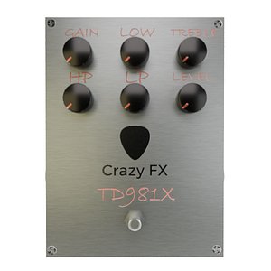 Free 3D Guitar Distortion Pedal - Textured 2K  4K 3D model