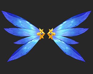 3D model Fantasy Low Poly Wing 001