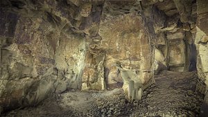 3D Old stone chamber mine excavation