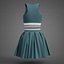 Sportliches Tennis-Outfit-Set – Sport-BH-Tanktop mit plissiertem Minirock