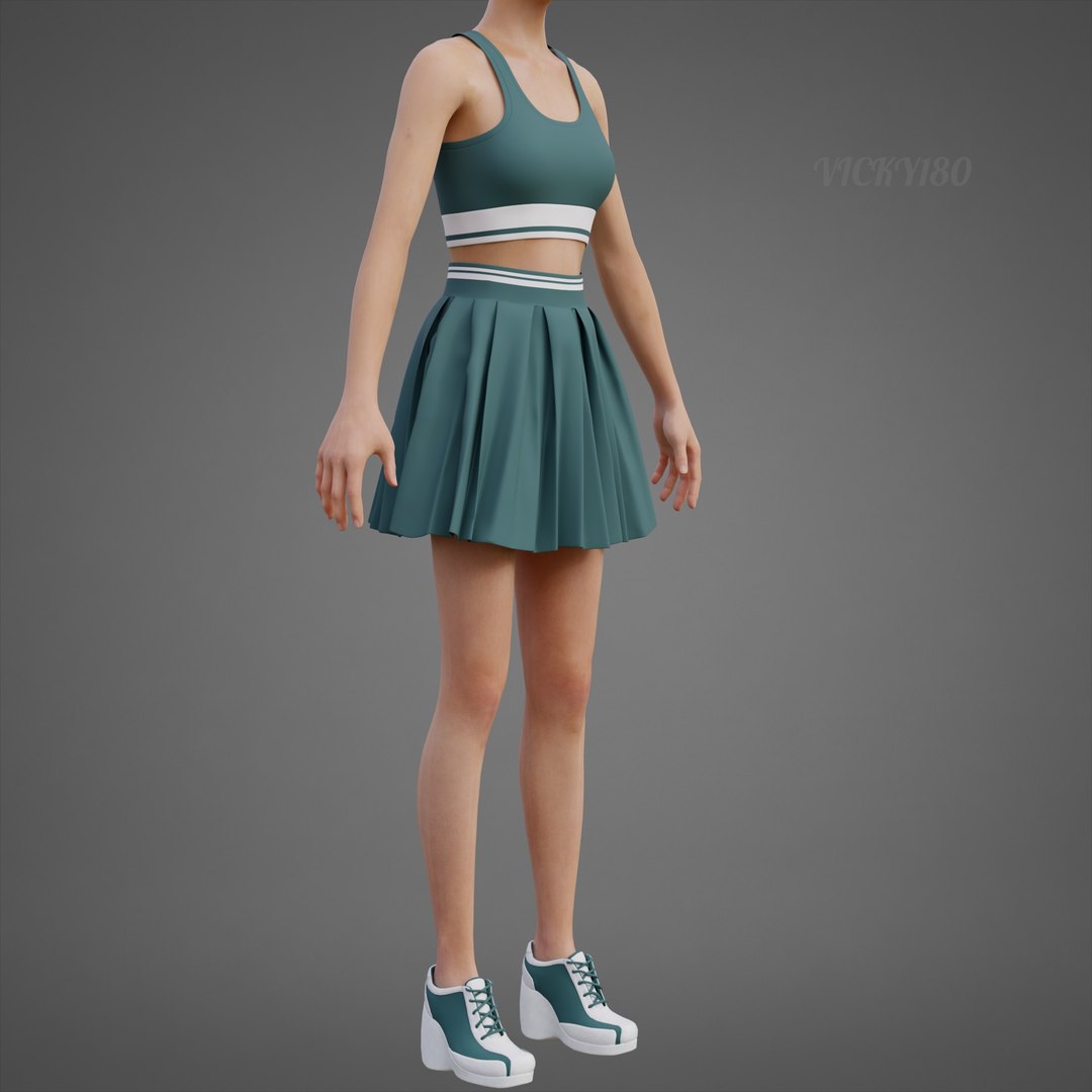 3D model Sports Wear Tennis Outfit Set -  Sports Bra Tank Top with Pleated Mini Skirt Clothing https://p.turbosquid.com/ts-thumb/Eb/VyaZN5/S3/0010/jpg/1781857295/1920x1080/fit_q87/438a000d007aef57391f00871059d331eedf886d/0010.jpg