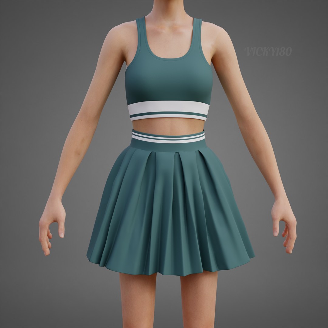 3D model Sports Wear Tennis Outfit Set -  Sports Bra Tank Top with Pleated Mini Skirt Clothing https://p.turbosquid.com/ts-thumb/Eb/VyaZN5/Uj/0001/jpg/1781857291/1920x1080/fit_q87/d617e592e6e3d4c65405bf135274bc85e5de0575/0001.jpg