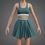 Sportliches Tennis-Outfit-Set – Sport-BH-Tanktop mit plissiertem Minirock