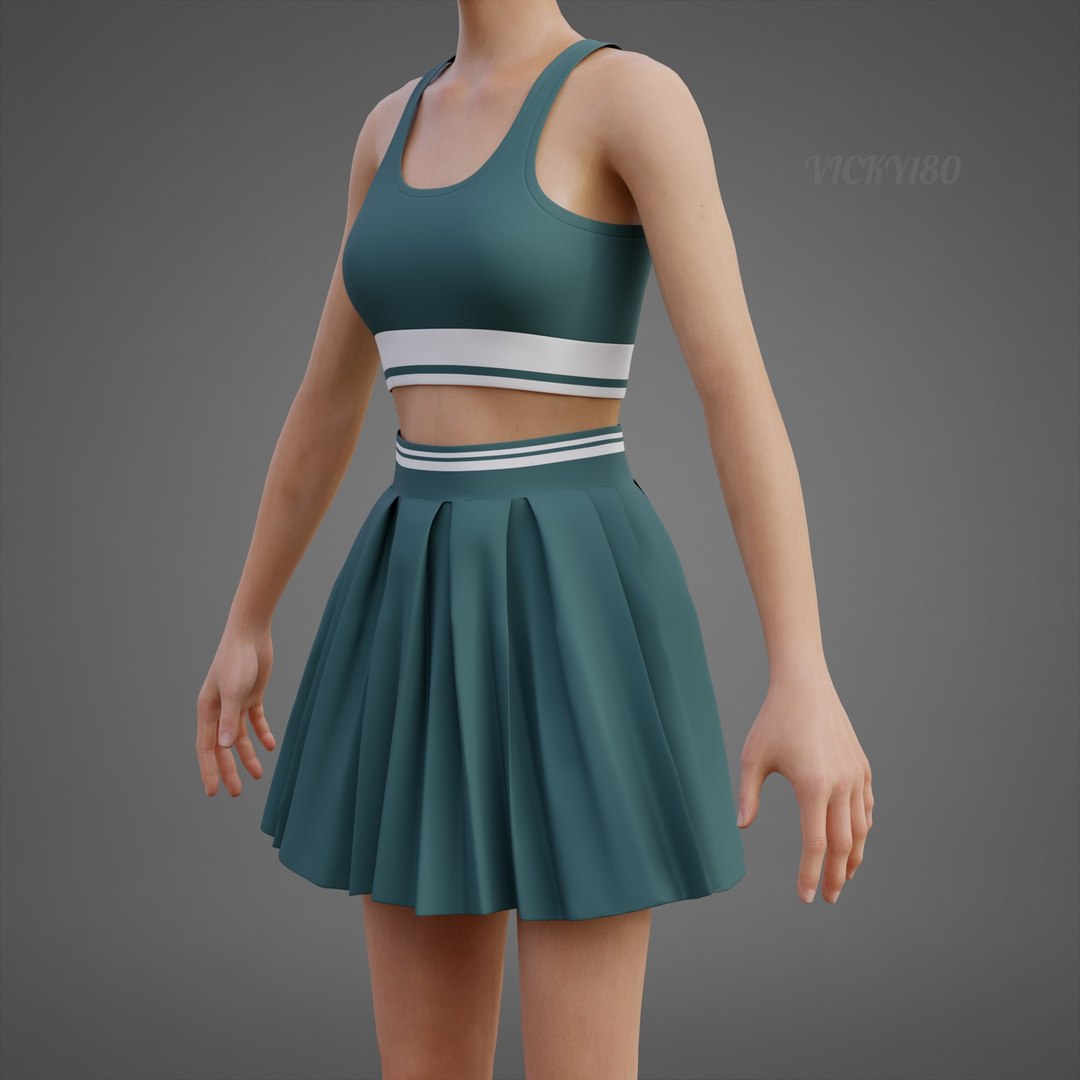 3D model Sports Wear Tennis Outfit Set -  Sports Bra Tank Top with Pleated Mini Skirt Clothing https://p.turbosquid.com/ts-thumb/Eb/VyaZN5/Xv/0004/jpg/1781857290/1920x1080/fit_q87/09eda43acd8897d7176d902c5dd9bcafb8ae5335/0004.jpg