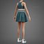 Sportliches Tennis-Outfit-Set – Sport-BH-Tanktop mit plissiertem Minirock