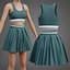 Sportliches Tennis-Outfit-Set – Sport-BH-Tanktop mit plissiertem Minirock
