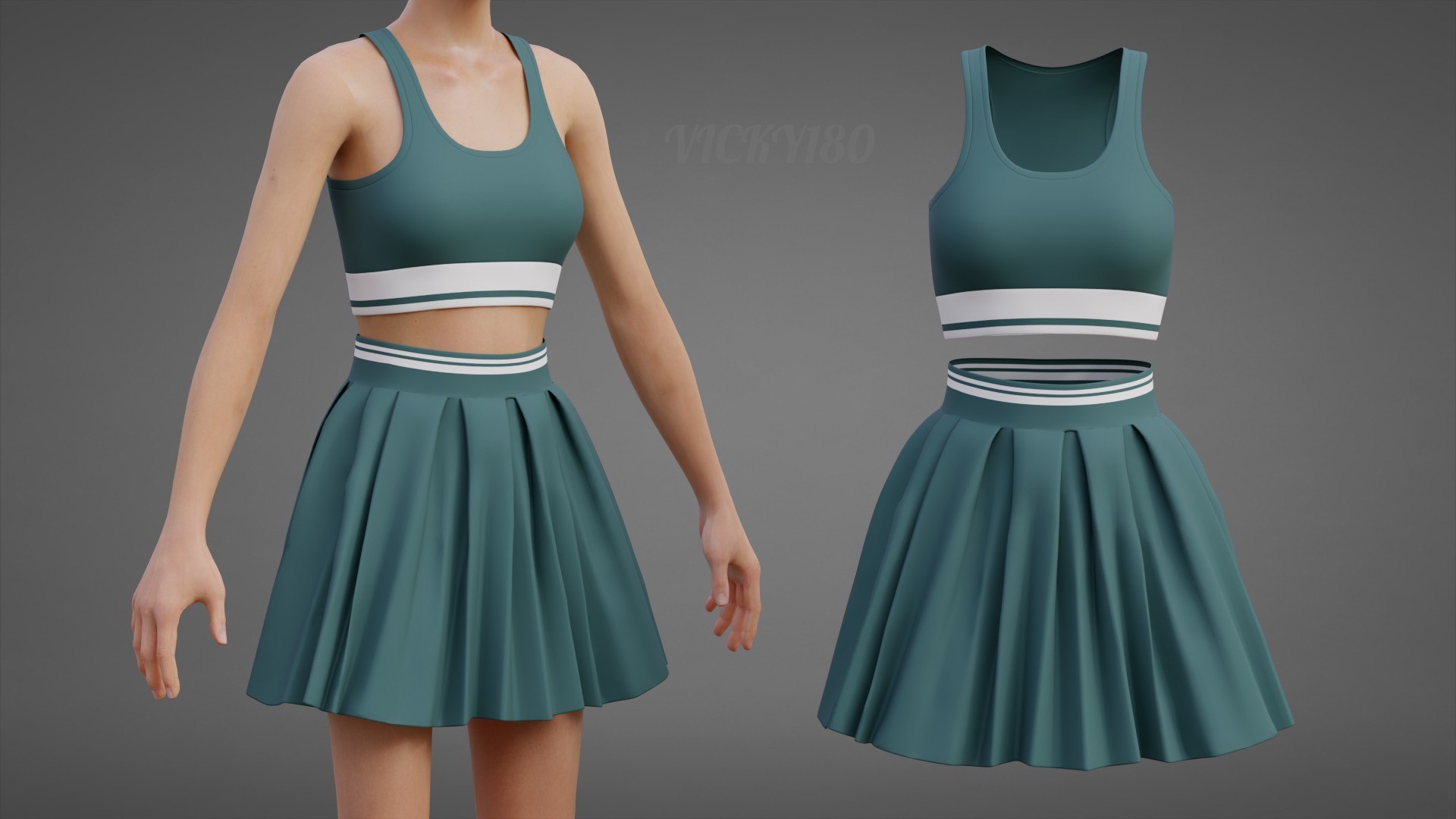 3D model Sports Wear Tennis Outfit Set -  Sports Bra Tank Top with Pleated Mini Skirt Clothing https://p.turbosquid.com/ts-thumb/Eb/VyaZN5/di/thumbnail2/jpg/1781859533/1920x1080/fit_q87/f51a087d2cec933b6929fda887f9fd57e79e2986/thumbnail2.jpg