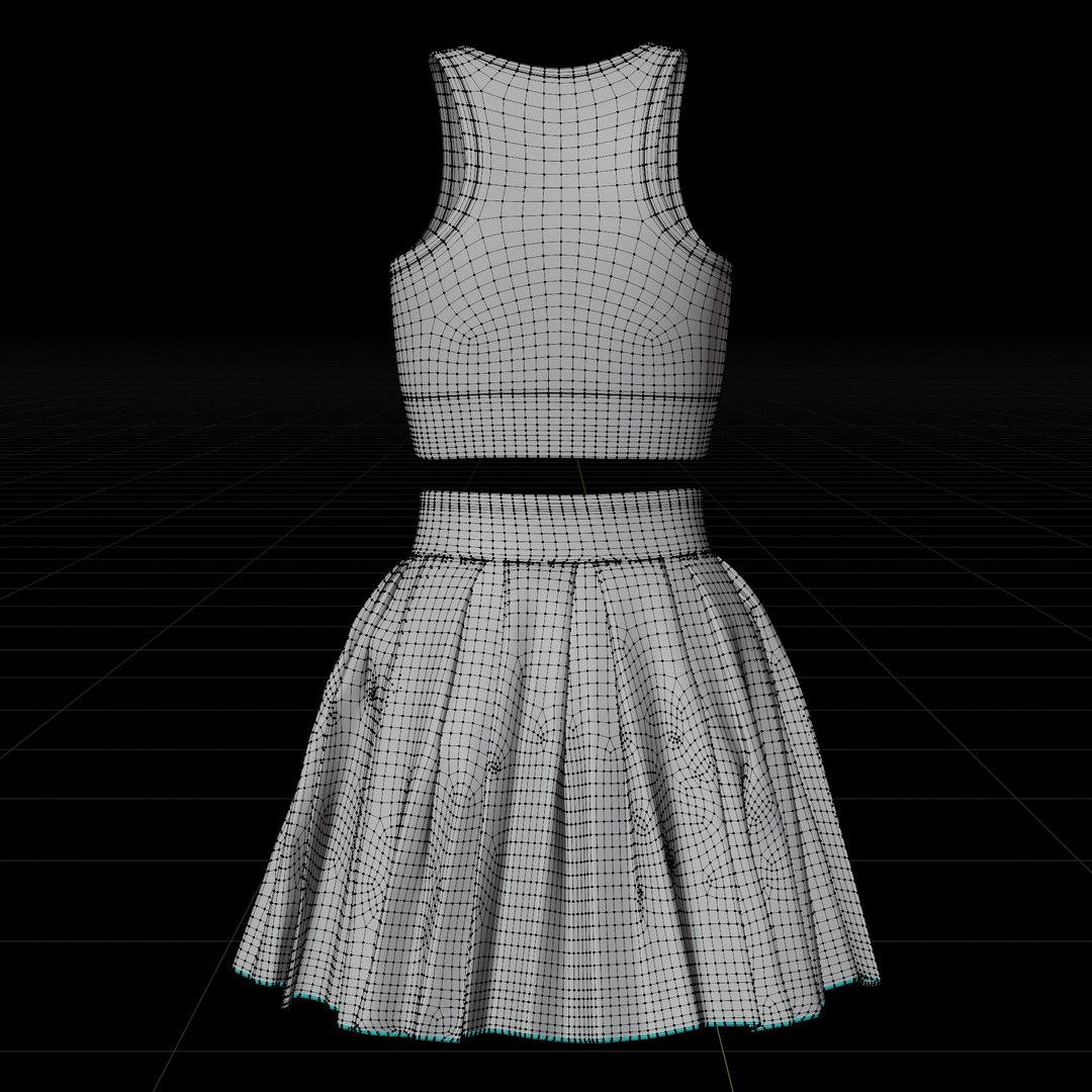 3D model Sports Wear Tennis Outfit Set -  Sports Bra Tank Top with Pleated Mini Skirt Clothing https://p.turbosquid.com/ts-thumb/Eb/VyaZN5/pj/wireframe2/jpg/1781857075/1920x1080/fit_q87/373bdac80c0fd44ba82ae76f328b0352c0c26fe9/wireframe2.jpg