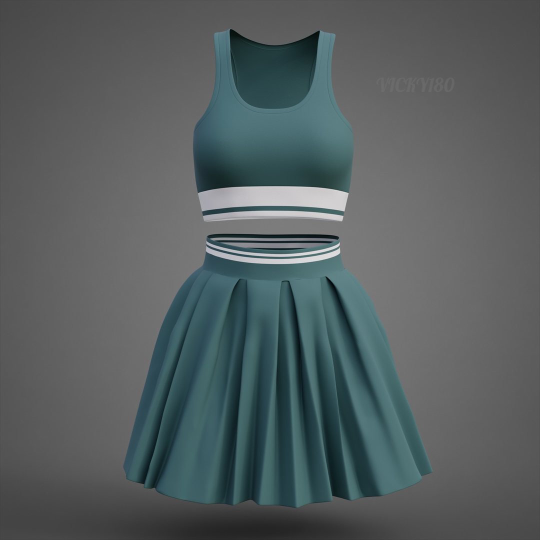 3D model Sports Wear Tennis Outfit Set -  Sports Bra Tank Top with Pleated Mini Skirt Clothing https://p.turbosquid.com/ts-thumb/Eb/VyaZN5/wl/outfit/jpg/1781857127/1920x1080/turn_fit_q99/5ebcdbf3785a6e924c090d2c53cc7b272a96ad9b/outfit-1.jpg
