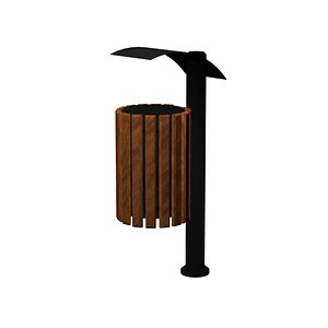 wood wooden bin 3D model