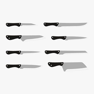 3D Low Poly Stylized Knife Pack Low-poly 3D model