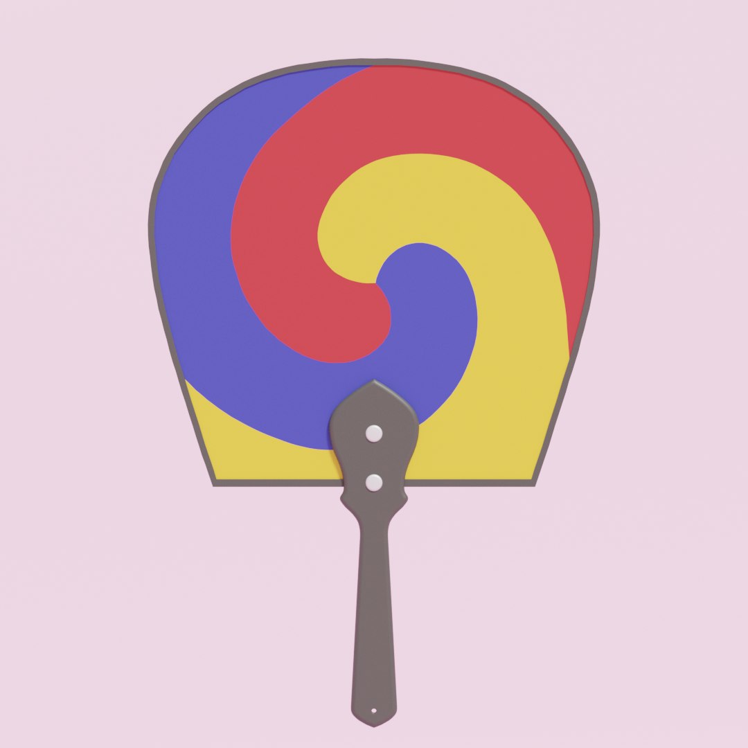 Korean Hand Fan model TurboSquid 1783283