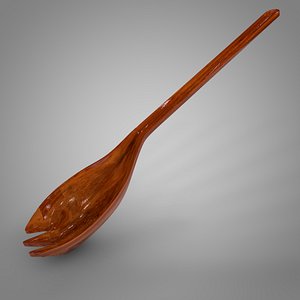 wood spork l166 3D model