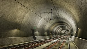 tileable railway tunnel 3D