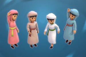 3D Stylized NPC - Desert People Child model