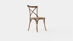 Cross dining chair burnt oak 3D