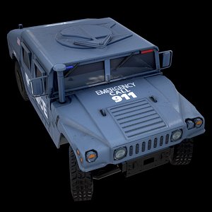 car military blue police 3D model