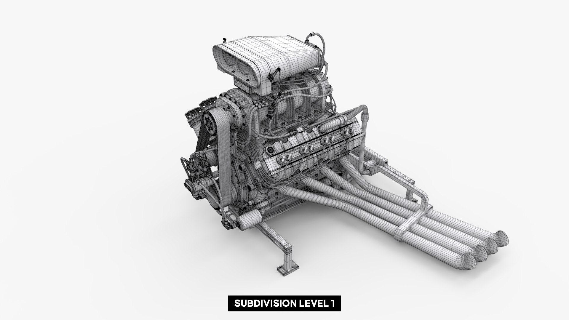 3D Custom Supercharged V8 Engine - TurboSquid 2333141