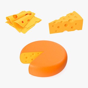 Cartoon Cheese Collection 3D model