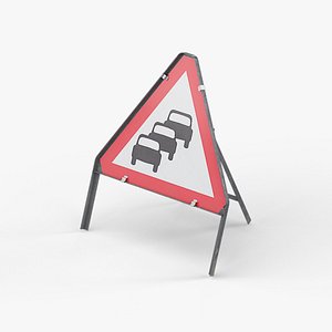 Traffic Queues Likely Ahead Triangular Road Sign