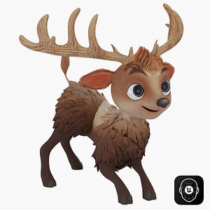 3D Rigged Cartoon Deer model