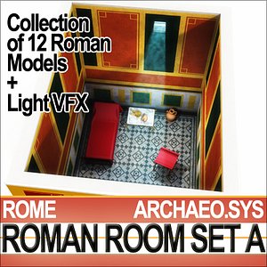 Ancient Roman Room Set A [12 Models+Candle Flame VFX]