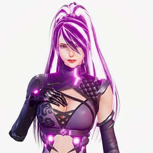 3D model Cyberpunk Girl - Evelynn V3