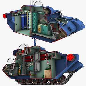 3D Moon Mobile Cutaway model