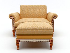 Jumbo chair and ottoman