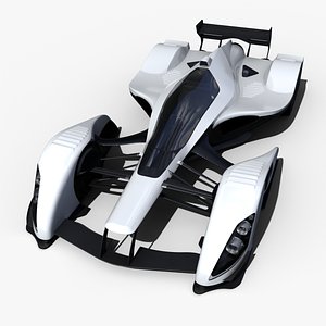 F1 Concept Racing Car White Variant