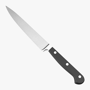 black handled kitchen knife 3d model