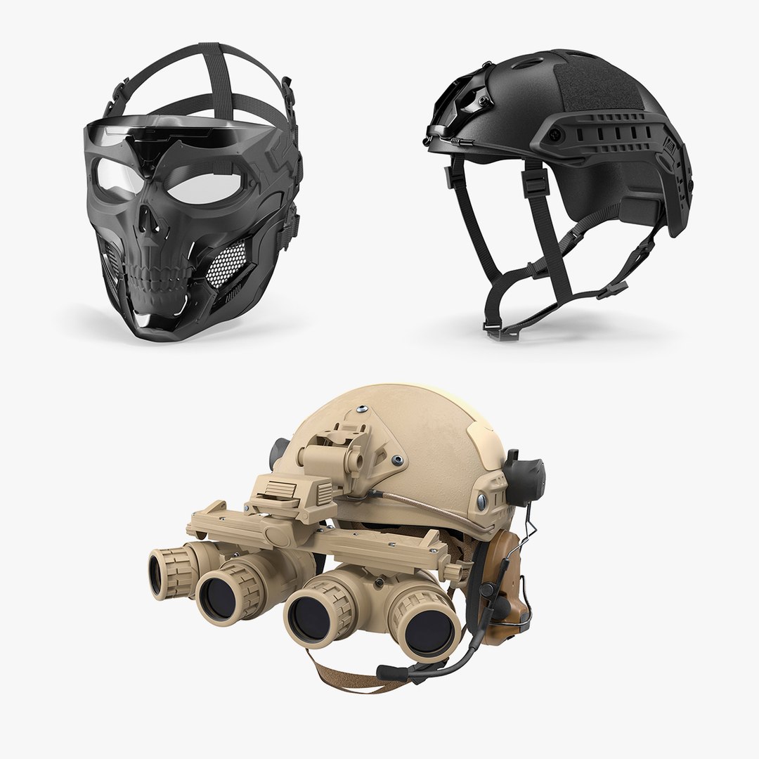 Tactical Helmets Collection 3D model preview
