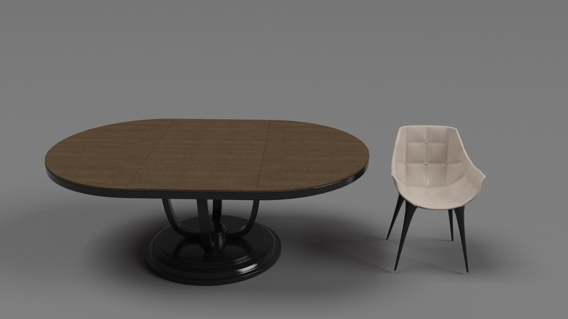 Modern Oval Dining Table With Chairs Set 3D Model - TurboSquid 2319324