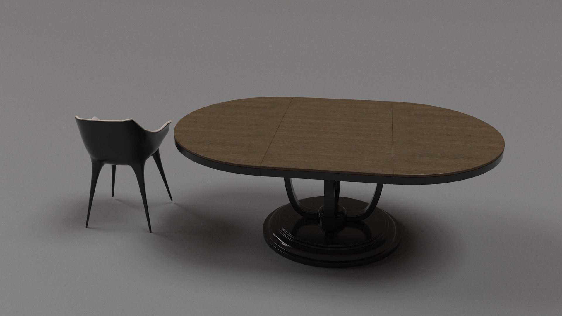 Modern Oval Dining Table With Chairs Set 3D Model - TurboSquid 2319324