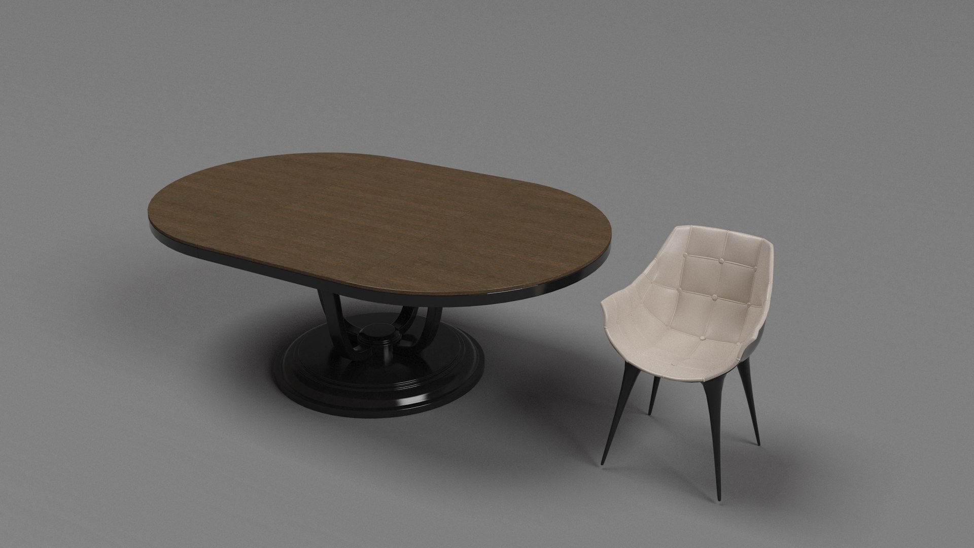 Modern Oval Dining Table With Chairs Set 3D Model - TurboSquid 2319324