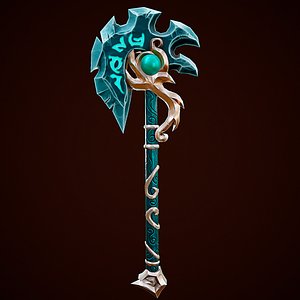 Stylize Axe With Runes 3D model