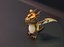 Modello 3D low-poly animato del drago marrone del fumetto