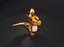 Modello 3D low-poly animato del drago marrone del fumetto