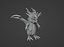 Modello 3D low-poly animato del drago marrone del fumetto