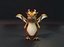 Modello 3D low-poly animato del drago marrone del fumetto
