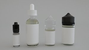 Vape Liquid Juice Bottle - Set A 3D