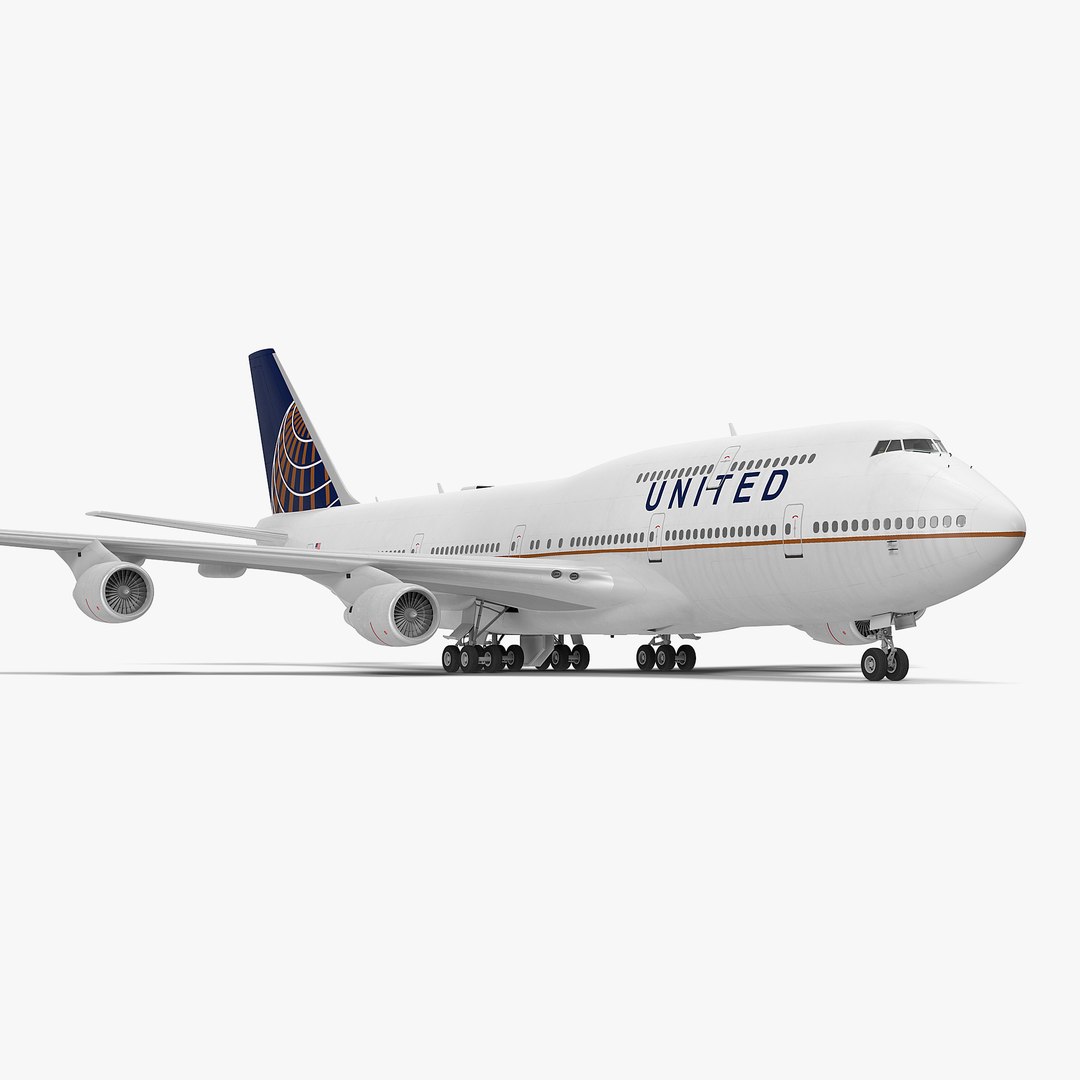 Boeing 747-400ER United 3D model preview