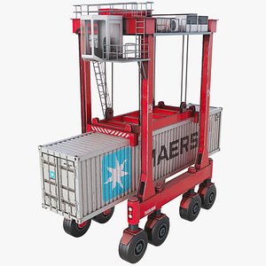 Straddle Carrier With Container