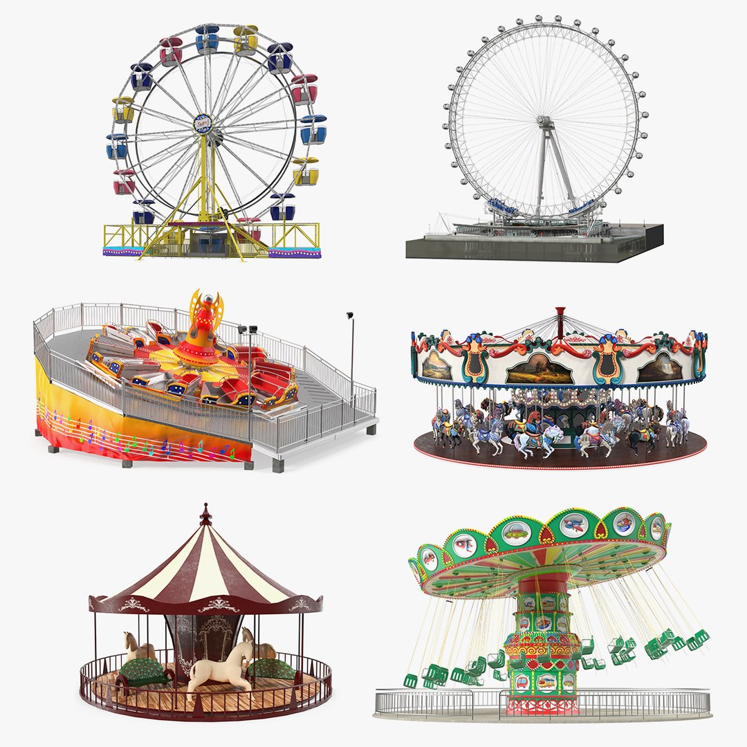 Amusement Park Rides Collection 4 3D model preview