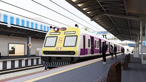 New Mumbai Local Train Low-poly 3D model