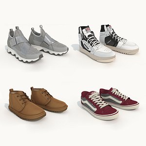 Casual and Sporty Footwear Collection 3D model