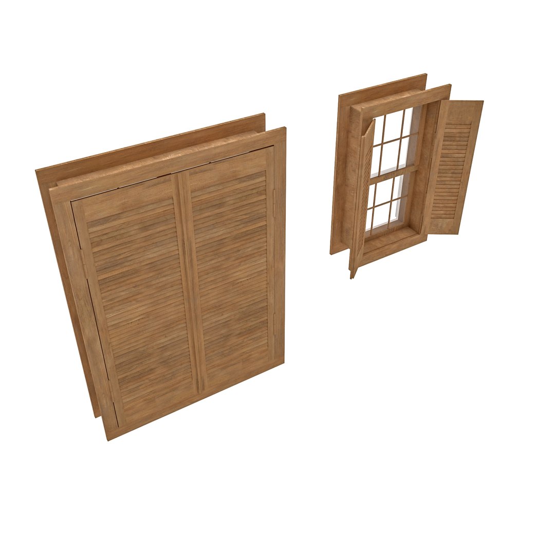 3D Village Window With Wooden Cover Low-poly 3D Model - TurboSquid 2080488