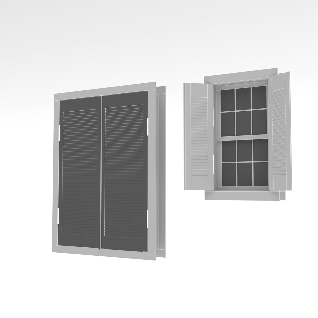3D Village window with wooden cover Low-poly 3D model - TurboSquid 2080488