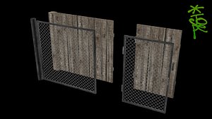 OLD-SCHOOL LOW-POLY FENCE SET 3D model