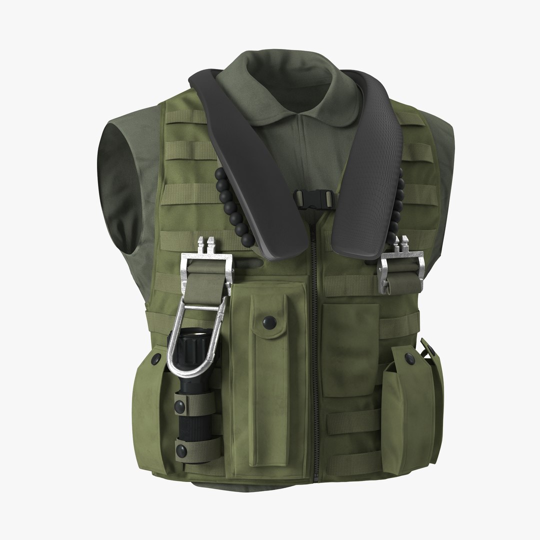 US Military Vest 3D model preview